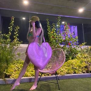 dollskill pink heart bag